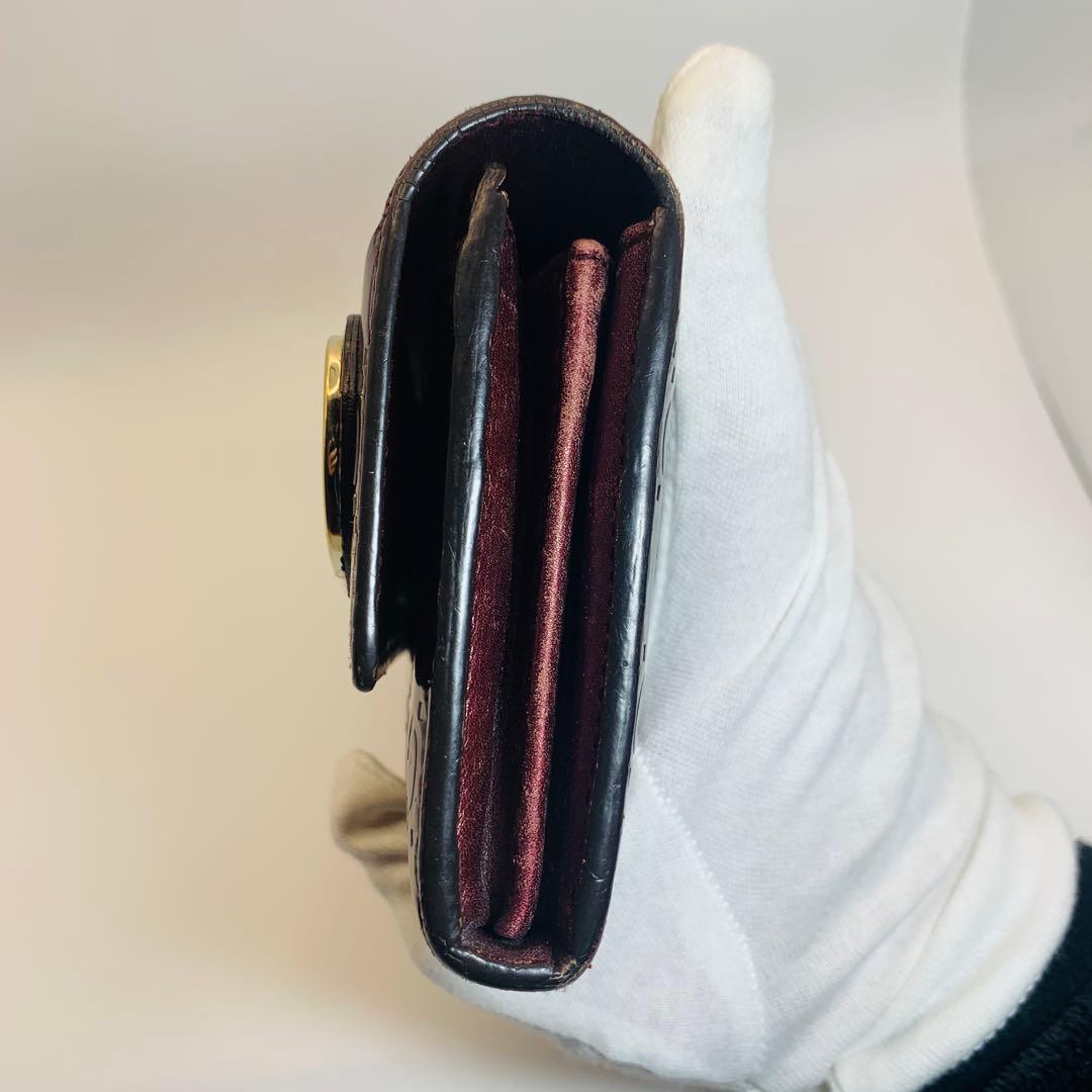 GUCCIグッチ 長財布 ラブリー/シマライン 251861 ブラウン レザー