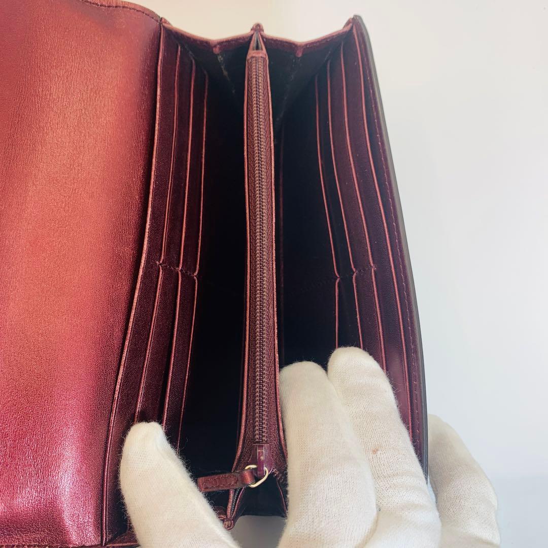 GUCCIグッチ 長財布 ラブリー/シマライン 251861 ブラウン レザー