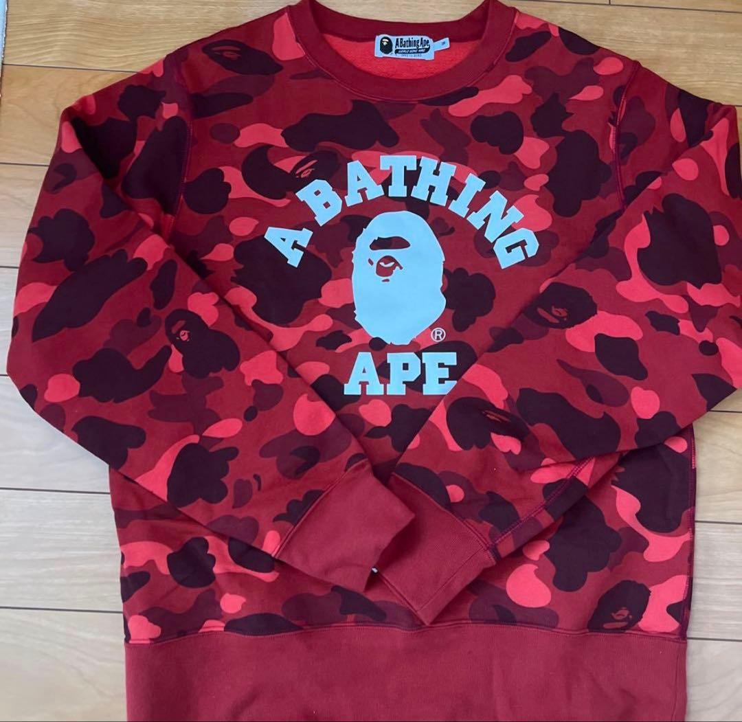 A BATHING APE レッドカモフラージュ トレーナー　※買ってください