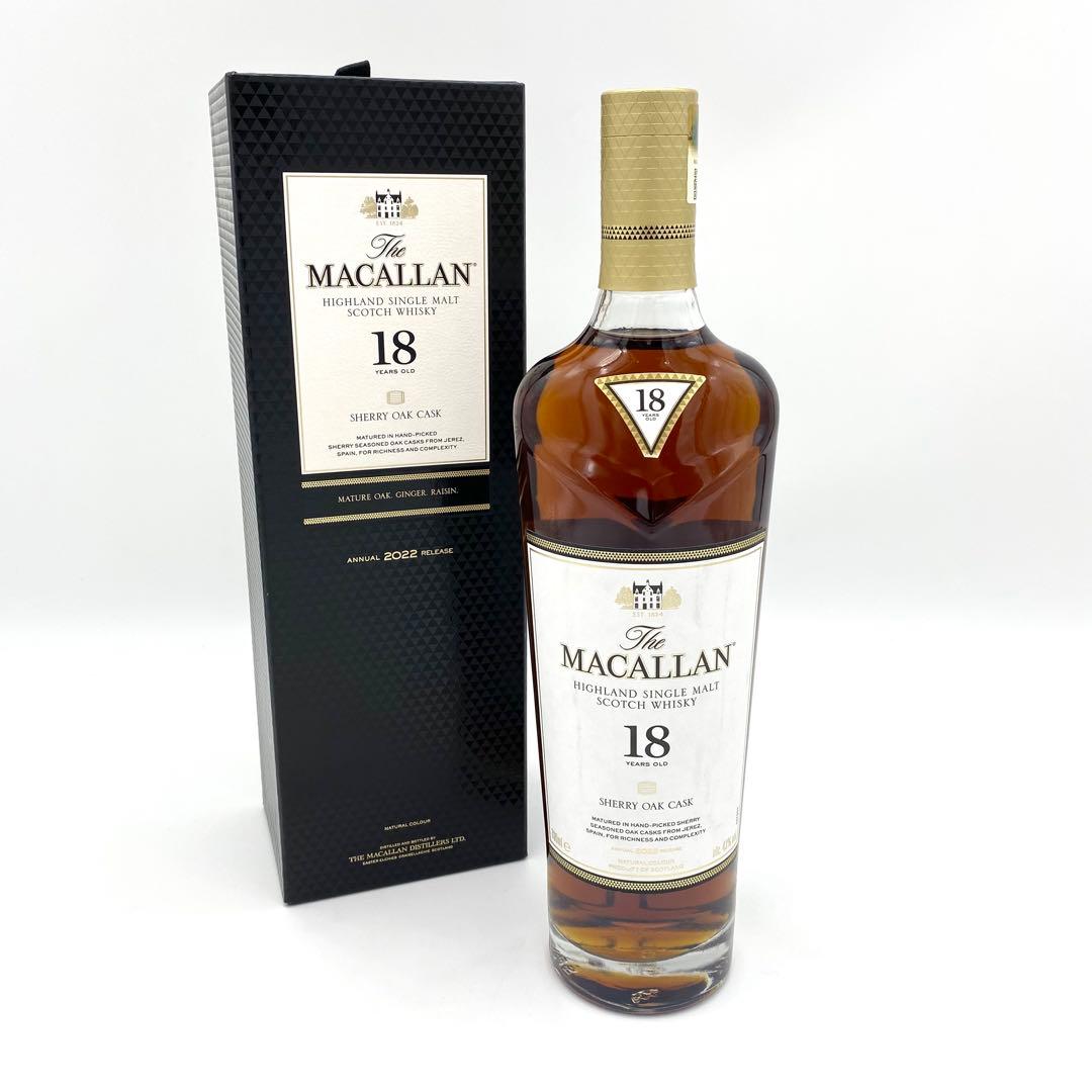 ①【未開栓】マッカラン ウィスキー 18年 700ml 43% 1本 2022年
