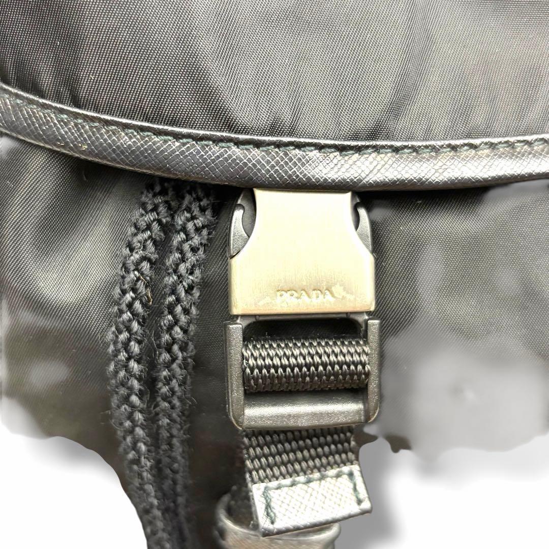 【美品】PRADA プラダ リュック バックパック ナイロン 三角ロゴ ブラック