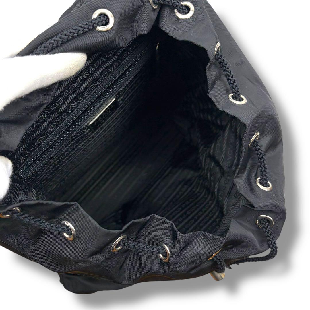 【美品】PRADA プラダ リュック バックパック ナイロン 三角ロゴ ブラック