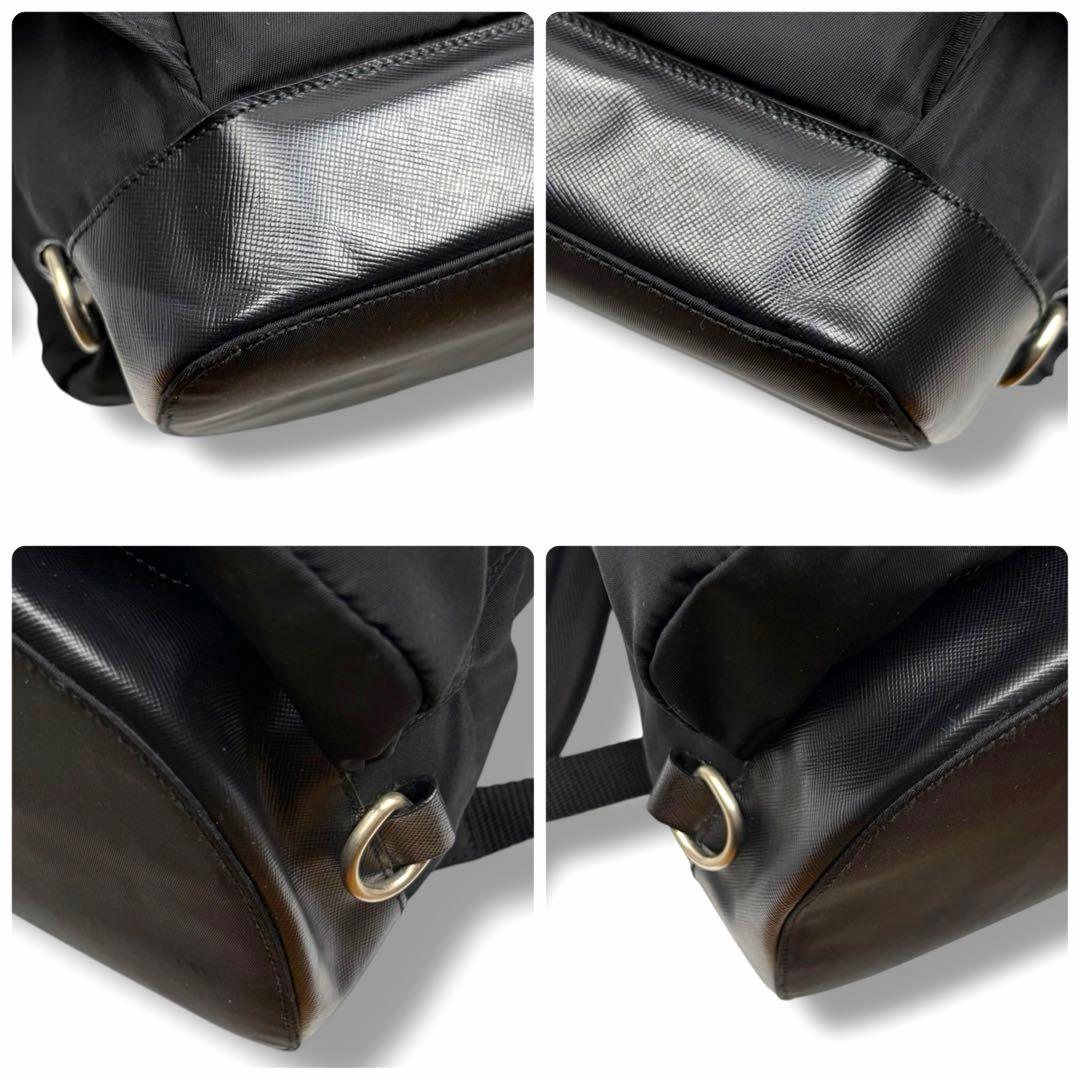 【美品】PRADA プラダ リュック バックパック ナイロン 三角ロゴ ブラック