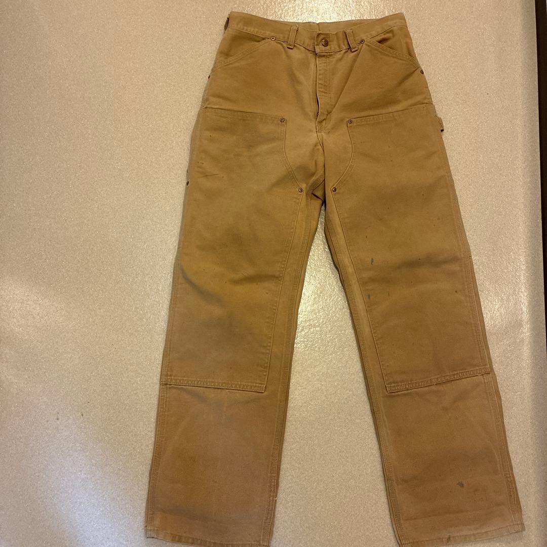 カーハート　80s 100周年タグ　ダブルニーパンツ　フェード　ペンキ　ボロ