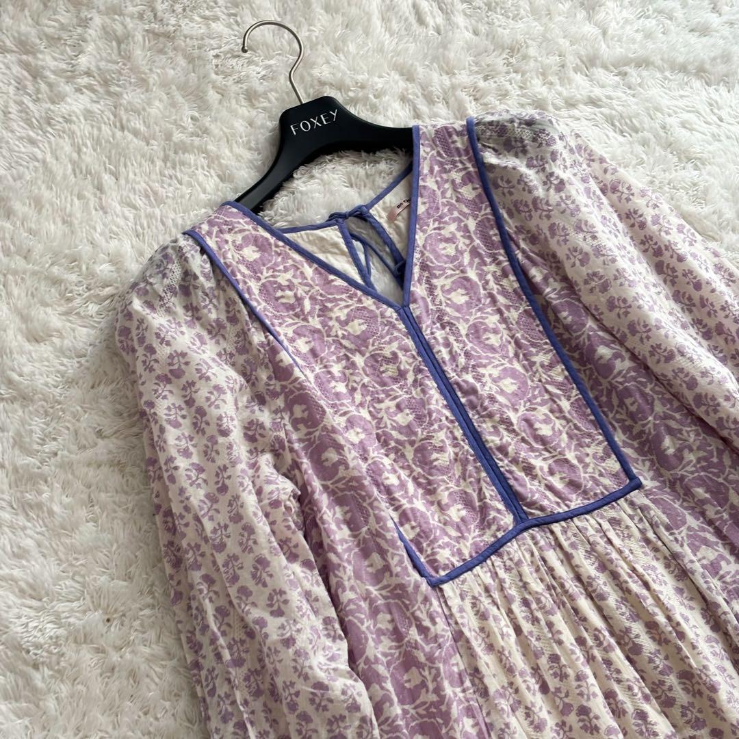 ヌキテパ コットンジャガードコンビギャザードレス 2023 桃着用　ワンピース