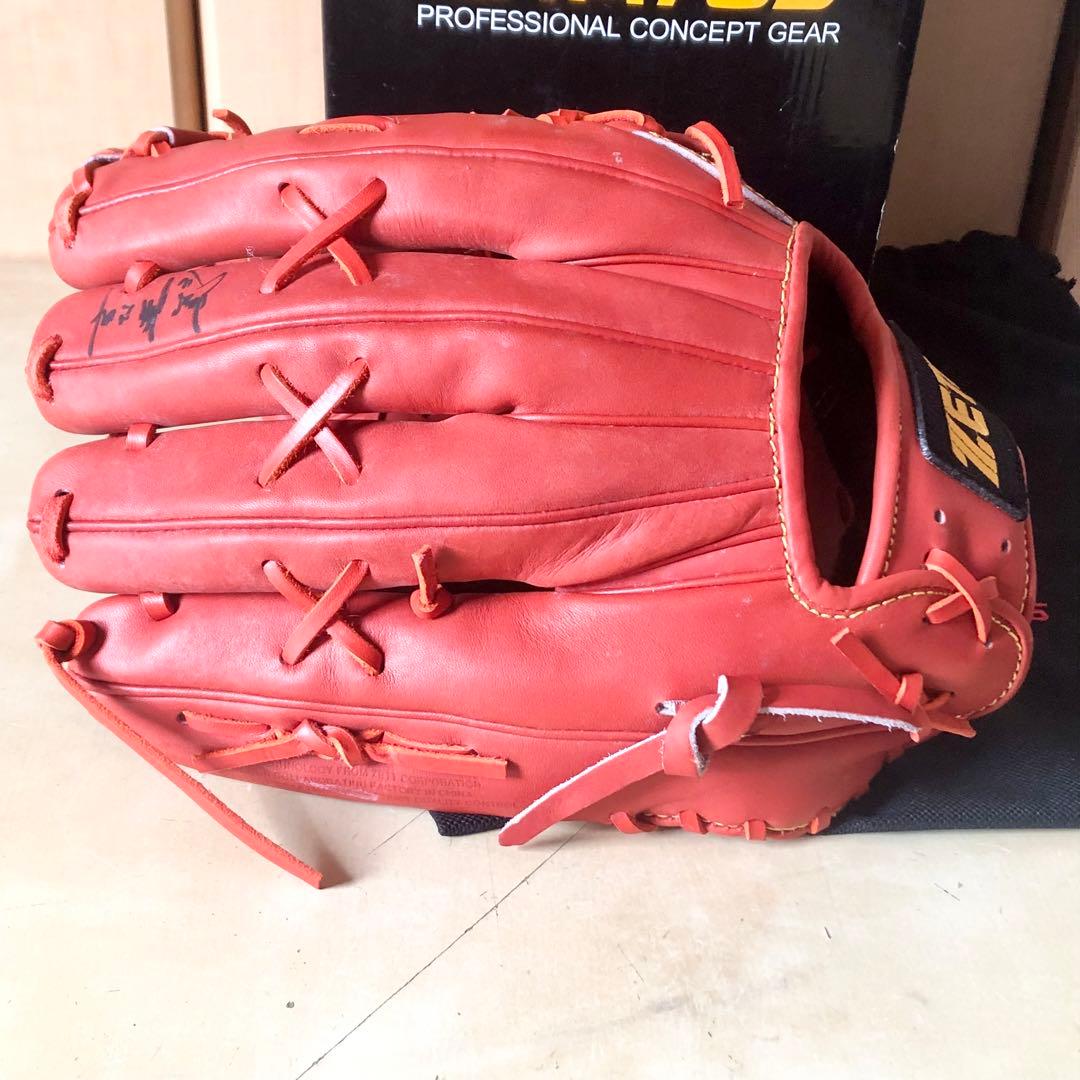 未使用 ZETT PROSTATUS 硬式 外野手用グローブ 吉村裕基サイン入り