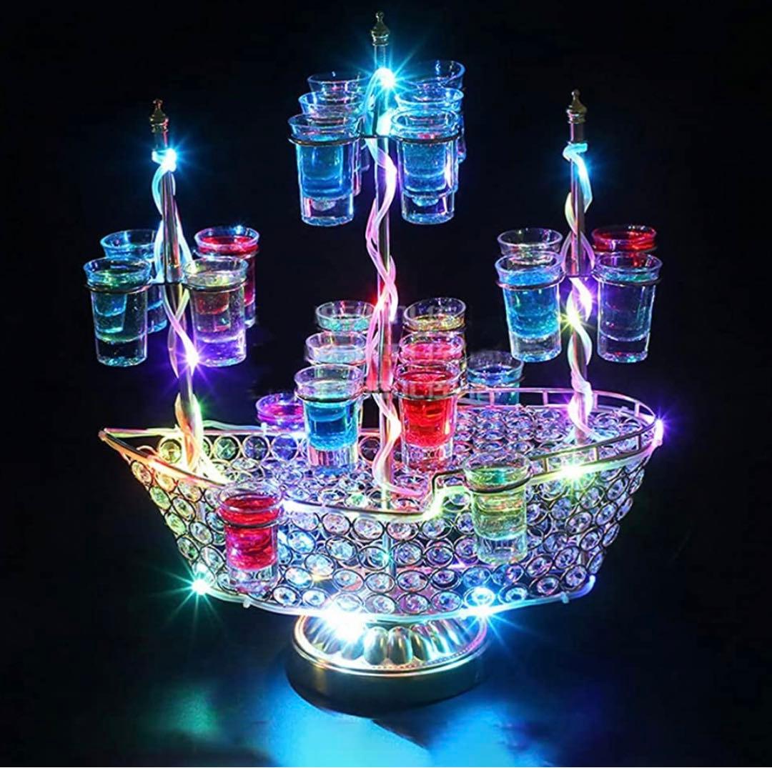 LED船型テキーラグラスホルダー