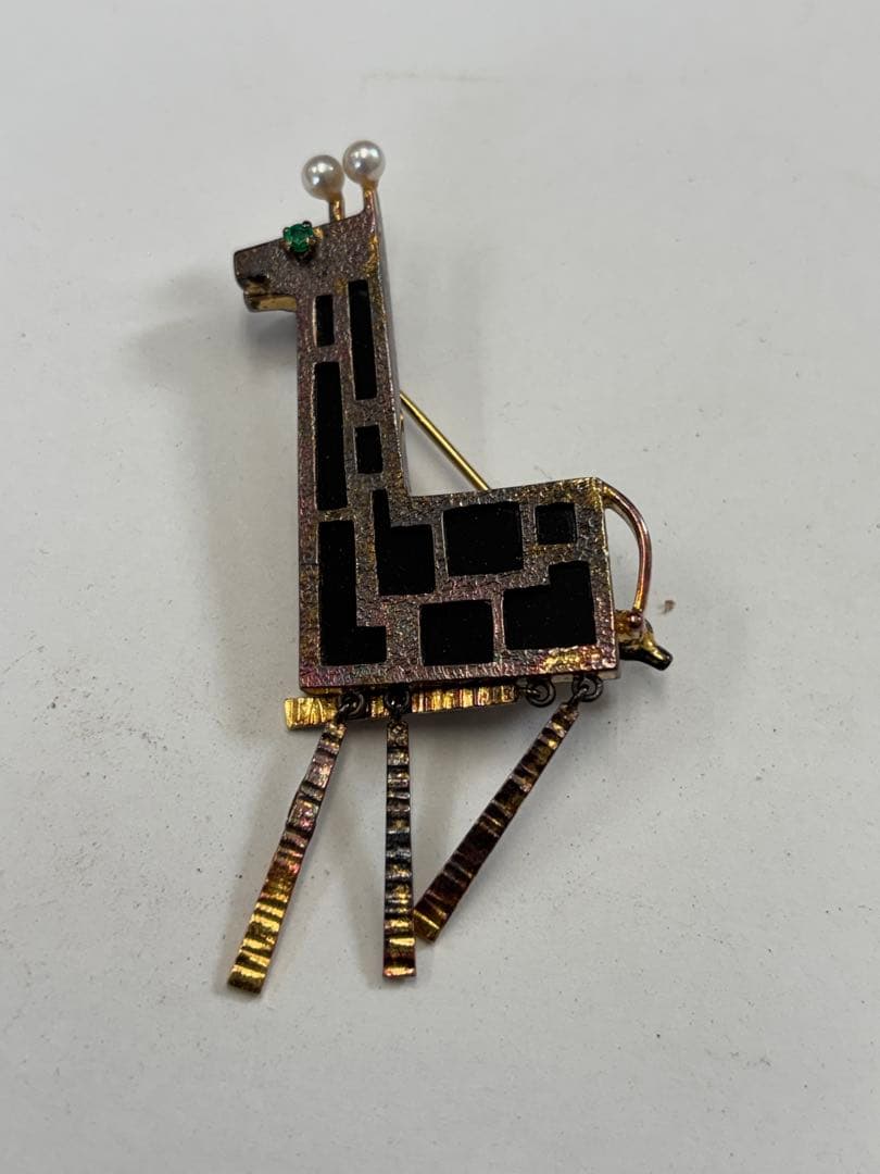 あ*ら様 田崎真珠　ヴァンテージ　キリンデザイン ブローチ