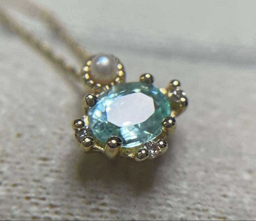 き*ん様 パライバトルマリン ダイヤモンド ベビーパール K18ソ付き ネックレ