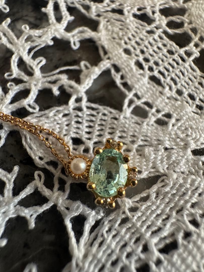 き*ん様 パライバトルマリン ダイヤモンド ベビーパール K18ソ付き ネックレ