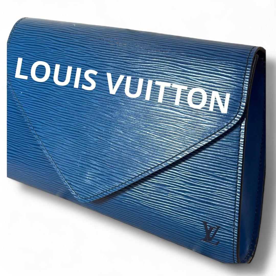 美品 LV ルイ・ヴィトン クラッチバッグ エピ アールデコ トレドブルー