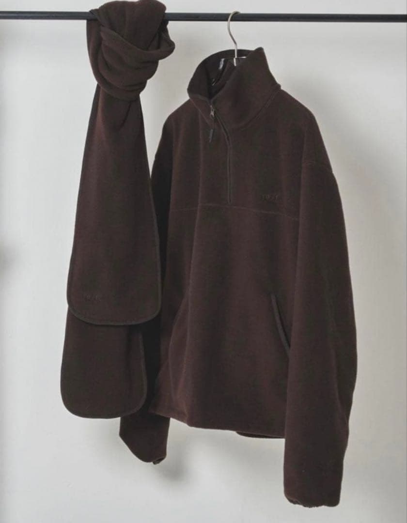 todayful Halfzip Fleece Pullover ダークブラウン