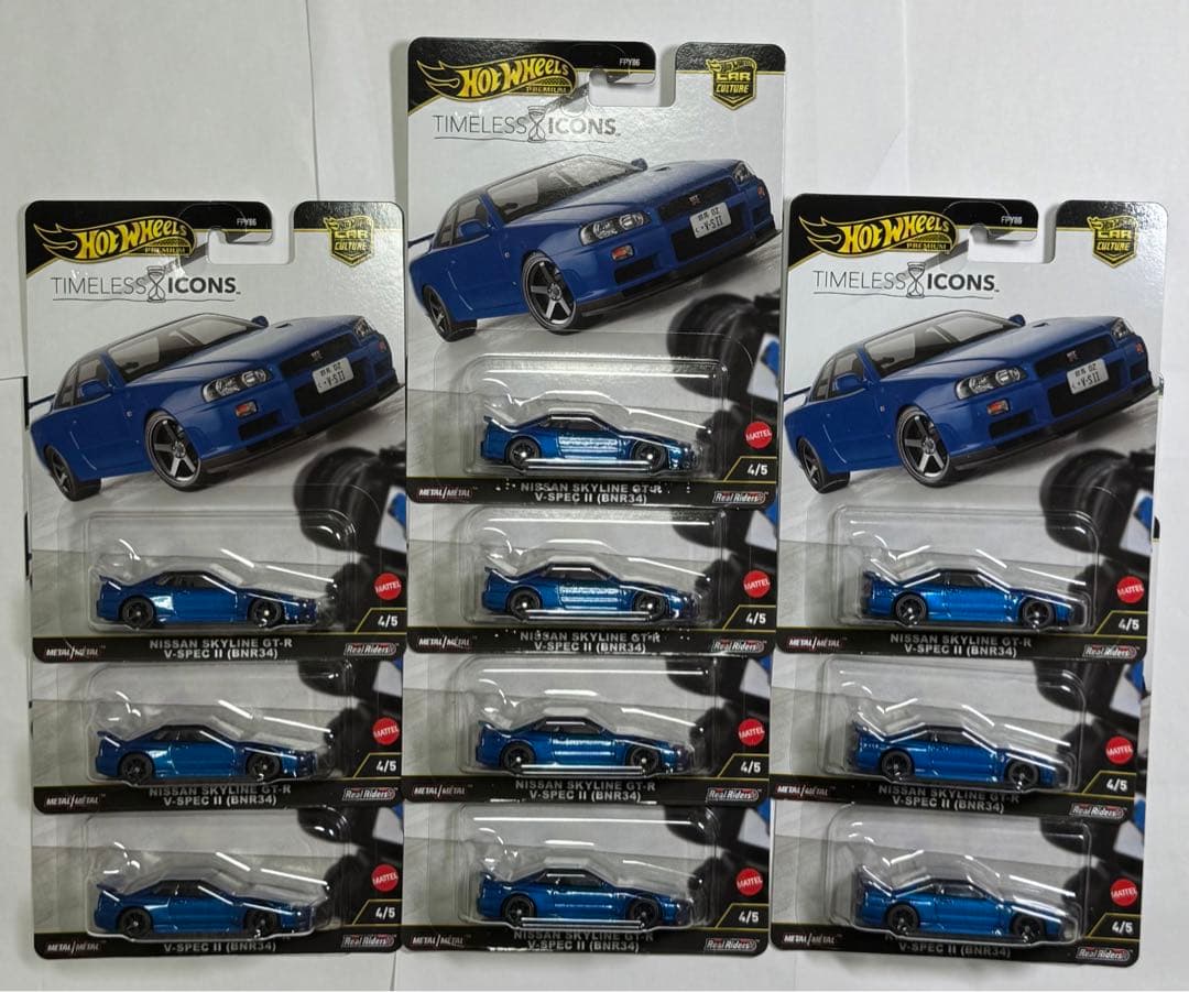 ホットウィール　Nissan Skyline GT-R BNR R34 10台