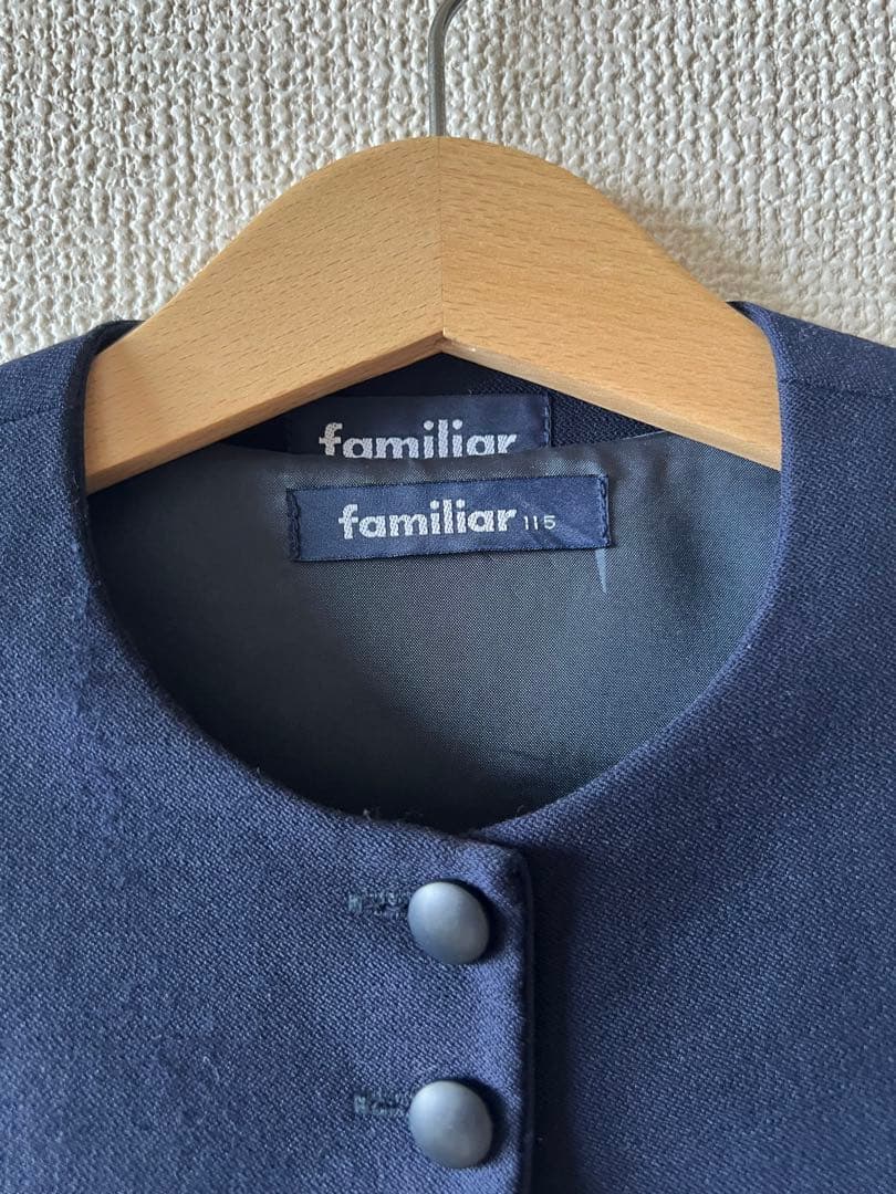 ファミリア　ボレロとジャンパスカート　アンサンブル　ネイビーお受験 115センチ