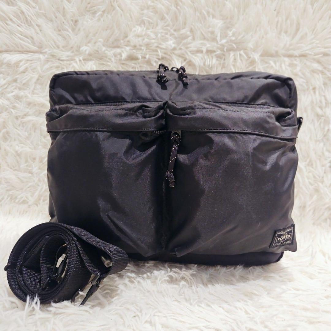 美品 PORTER FORCE ショルダーバッグ 斜め掛け クロスボディ 黒