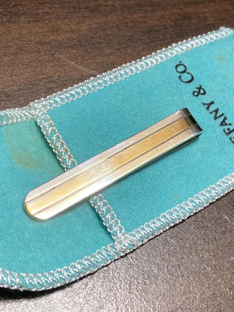 オールドティファニー ネクタイピン クリップ コンビ ゴールドライン