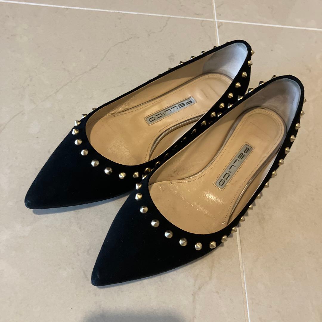 美品✨ペリーコ アニマ スエード フラットシューズ スタッズ 35