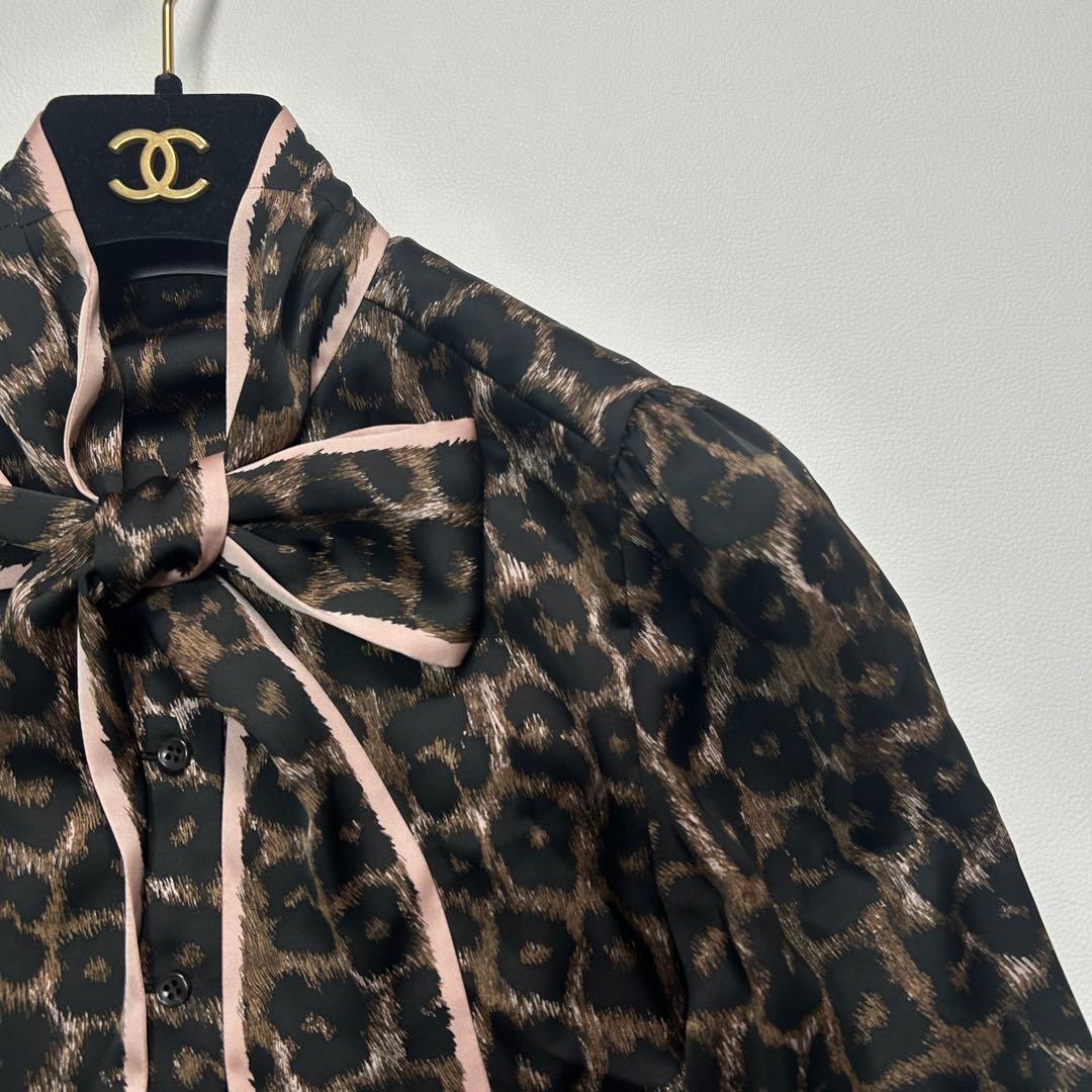 定価7.5万✨2024年モデル レリアン レオパード ボウタイ ブラウス 近年