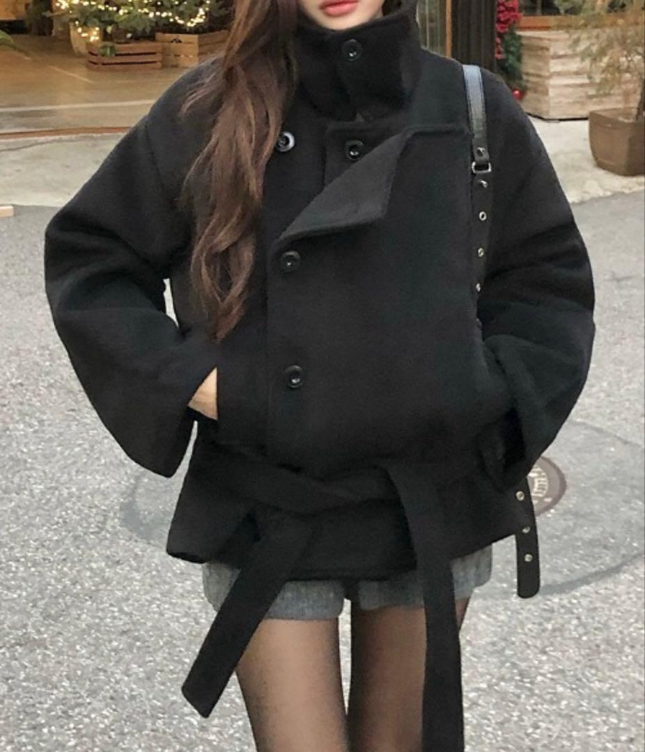 リボン付きメルトンコート