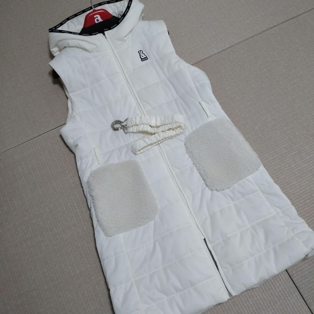 archivio フード付きダウンベスト 38 ホワイト