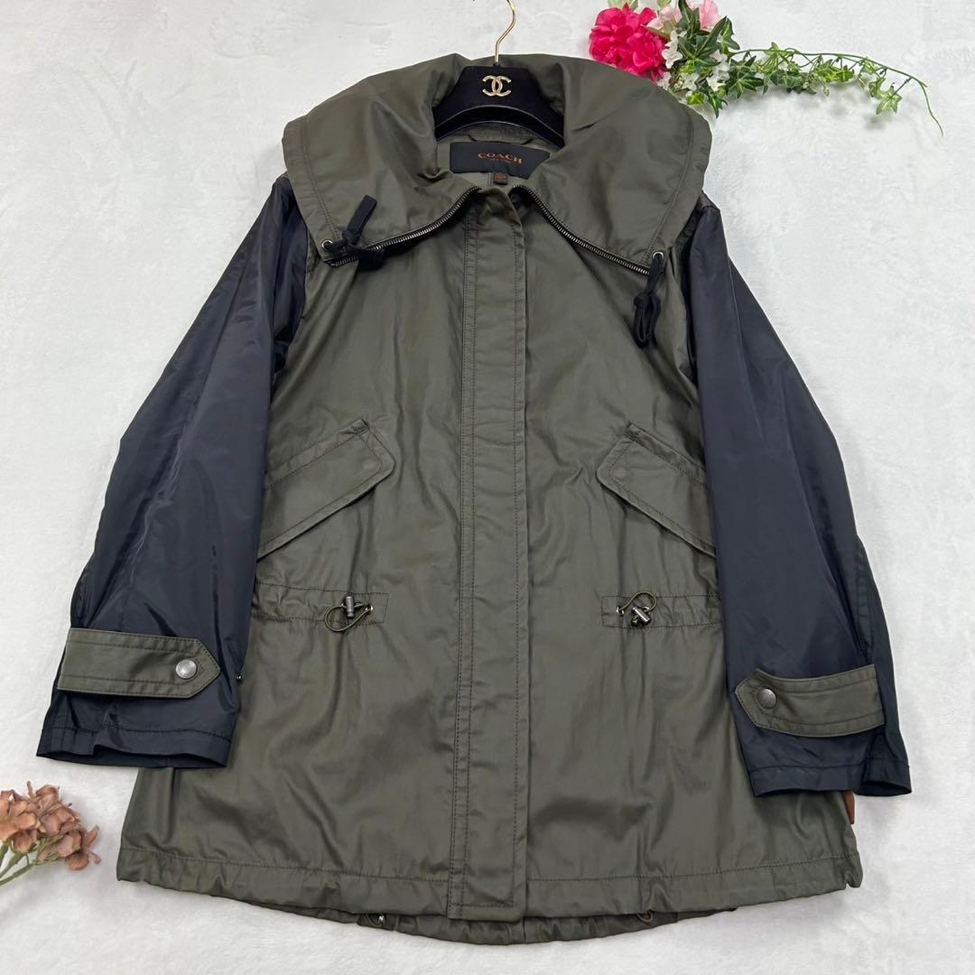H416 美品 S コーチ 定価77,760円 モッズコート レディース