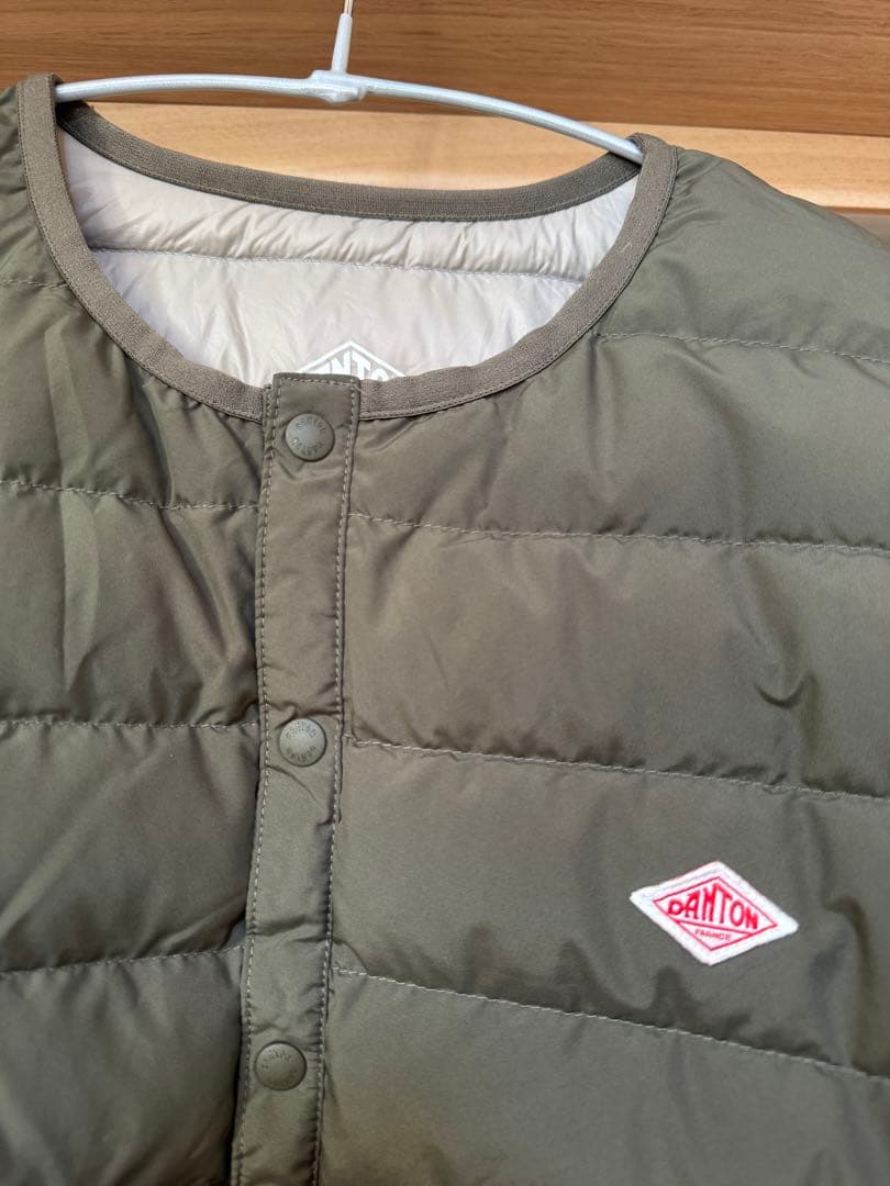 美品　ダントン　DANTON　インナーダウン　L オリーブ