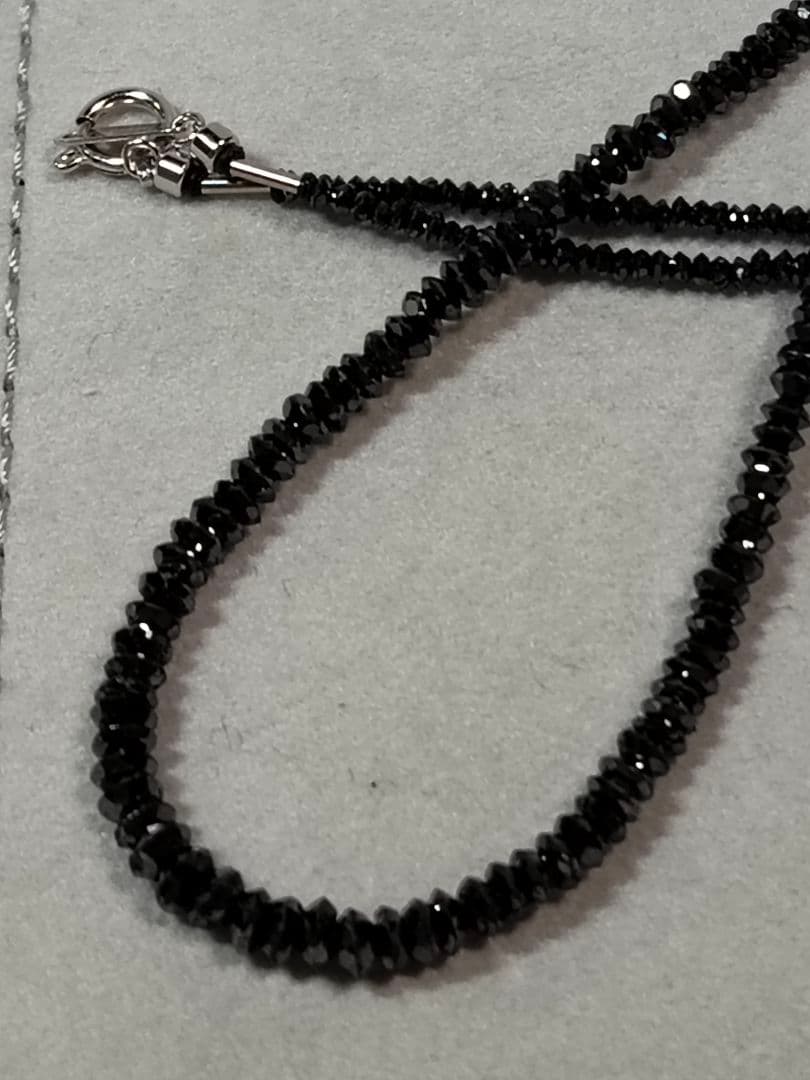 ご*ん様 ブラックダイヤ　セミロングネックレス K18WG27ct