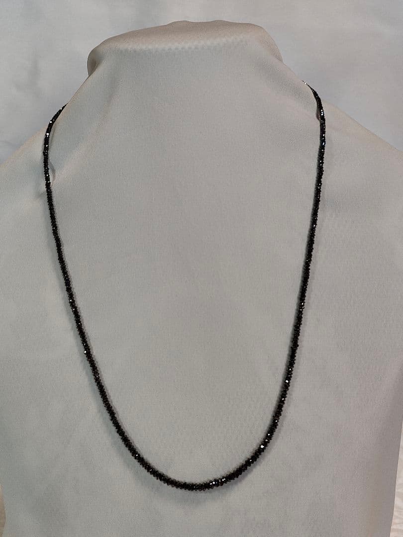 ご*ん様 ブラックダイヤ　セミロングネックレス K18WG27ct