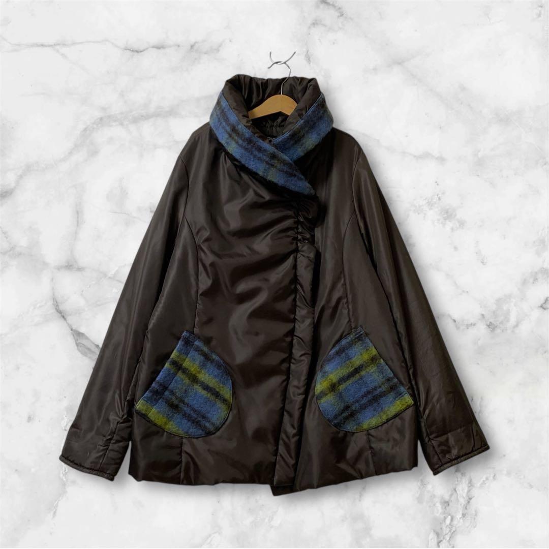 センソユニコ　ショートジャケット　ジャンパー　コート 軽い　楽ちん　ブラウン　L