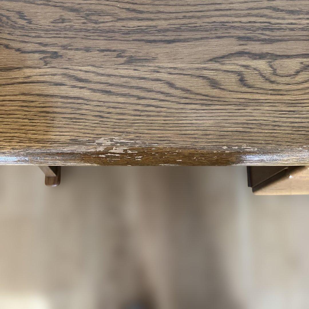 ①浜本工藝　木製学習机 引き出し2個 2点セットの机のみ