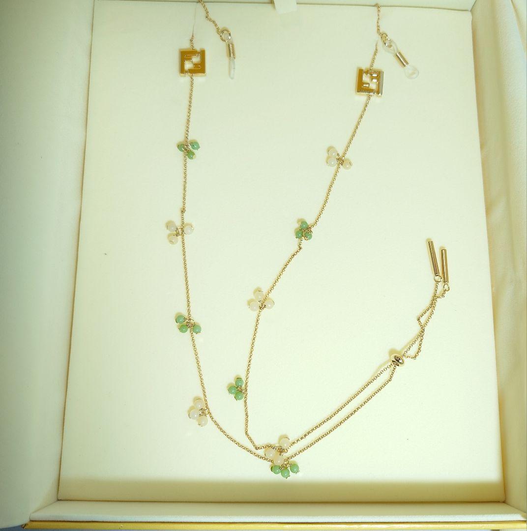 美品　FENDI 　グラスコード　ゴールド　長さ調整付き コメント情報あり！