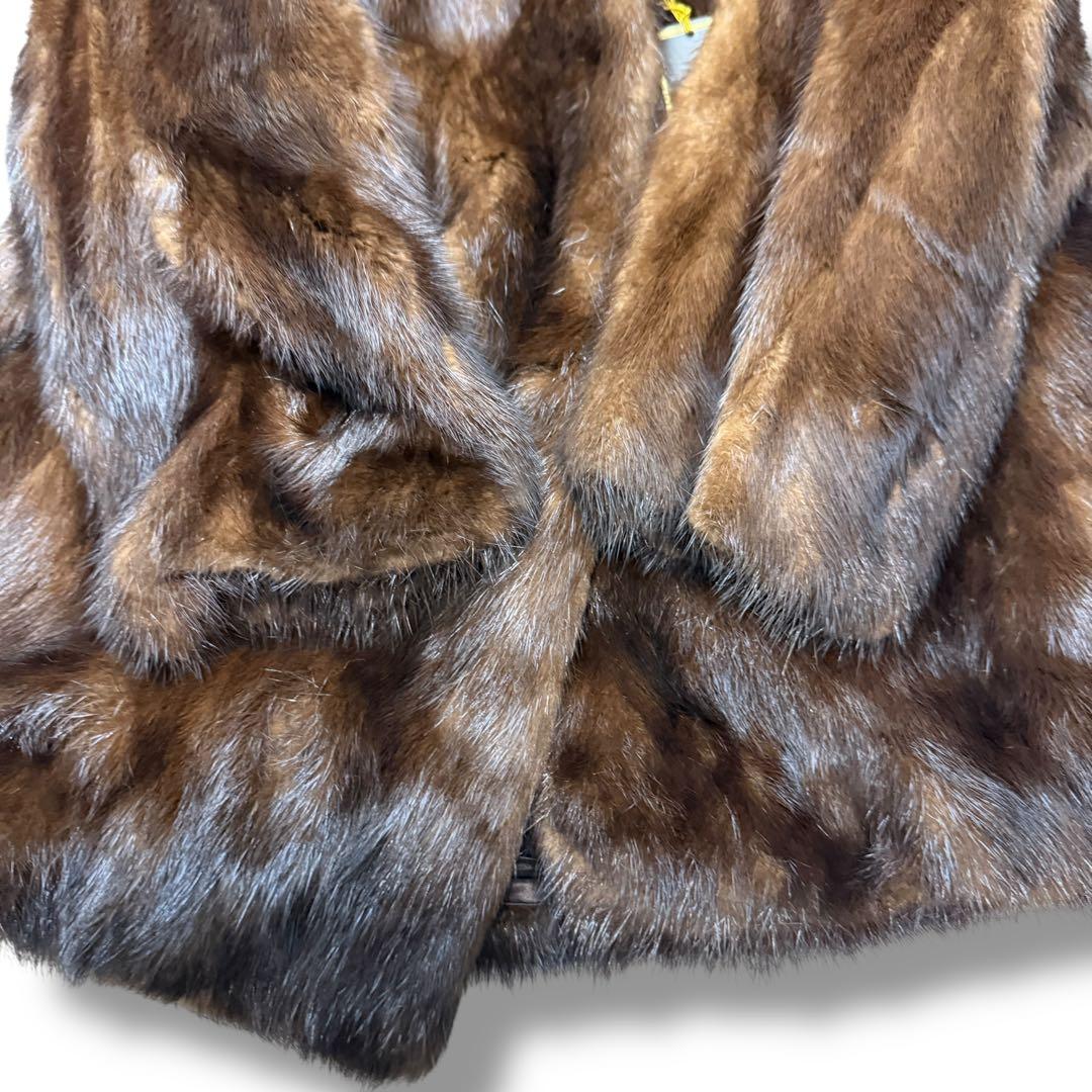 新品タグ付 DAIEI 高級ミンク 1644 毛皮 リアルファーコート ブラウン