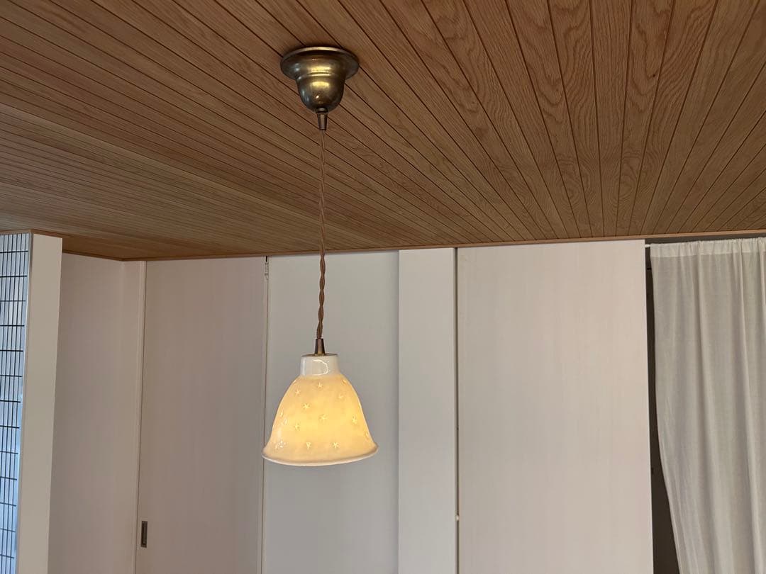 週末限定値下げ　イギリス　アンティーク　ホワイト　ペンダントライト 星型