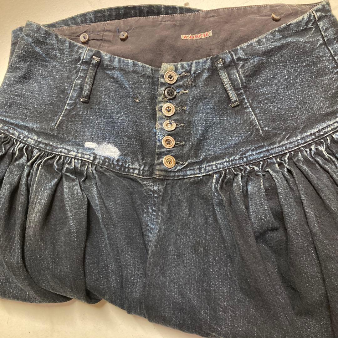 日*4様 KAPITAL ダークブルー ガウチョパンツ 袴パンツ　サイズ0