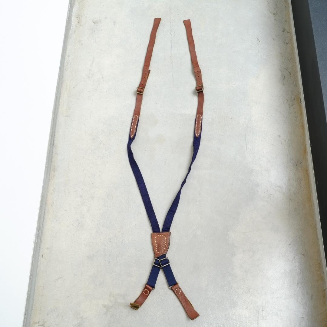 【希少】KAPITAL キャピタル レザー×フェルト サスペンダー ボタン式