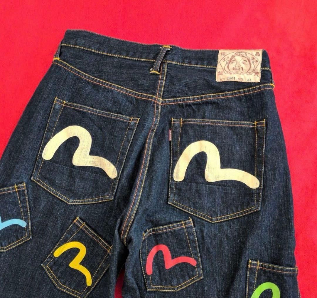 【美品】EVISU メニーポケット✦2001✦ハーフパンツ　34　マルチポケット