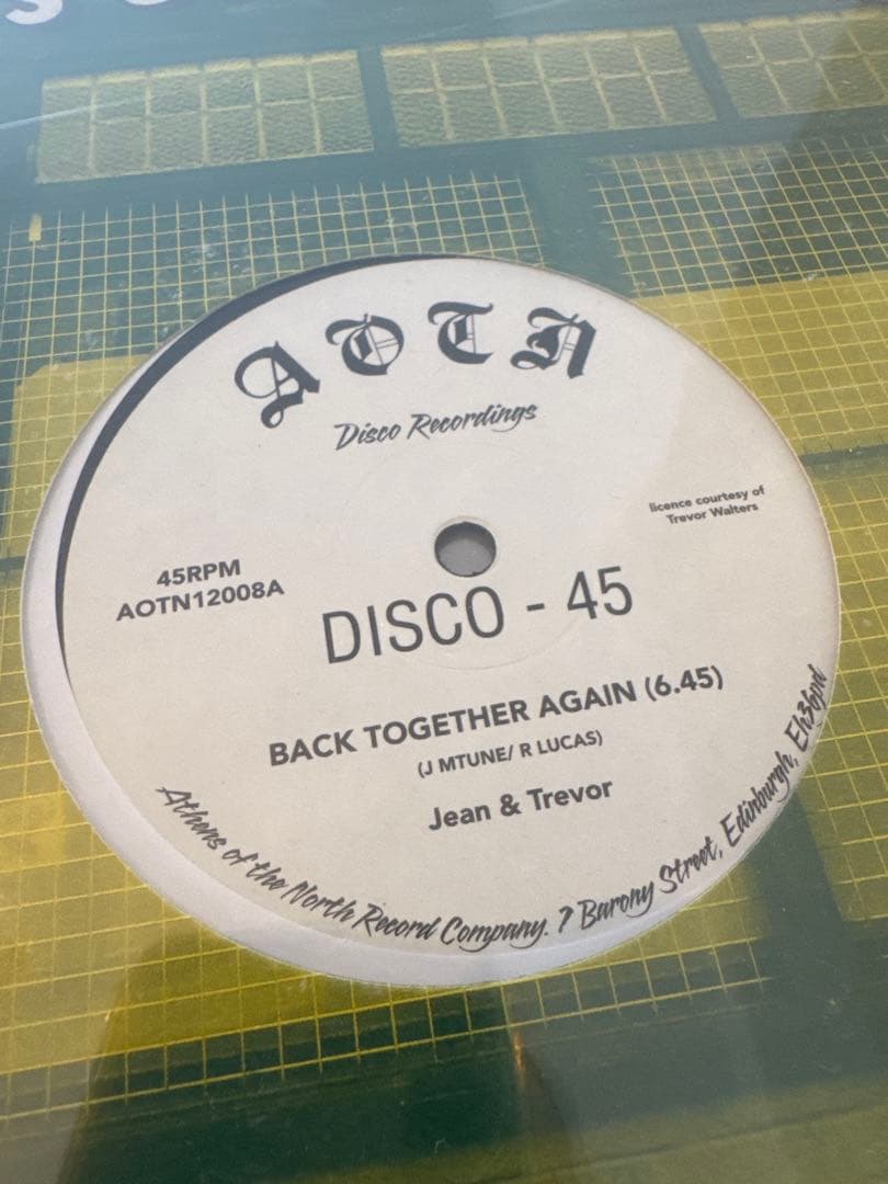 洋楽 Jean & Trevor BACK TOGETHER AGAIN 45RPM