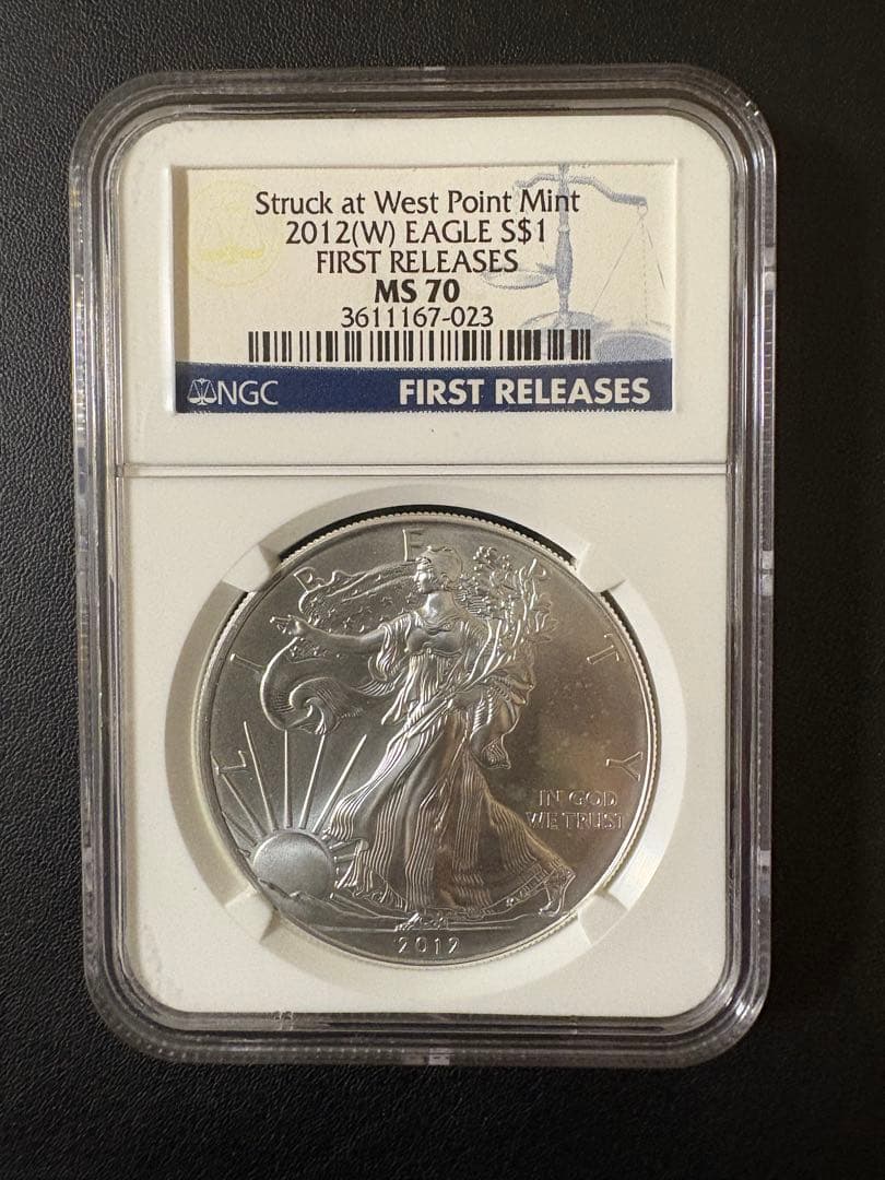 2012年 アメリカン・イーグル銀貨 MS 70 NGC ウェストポイント