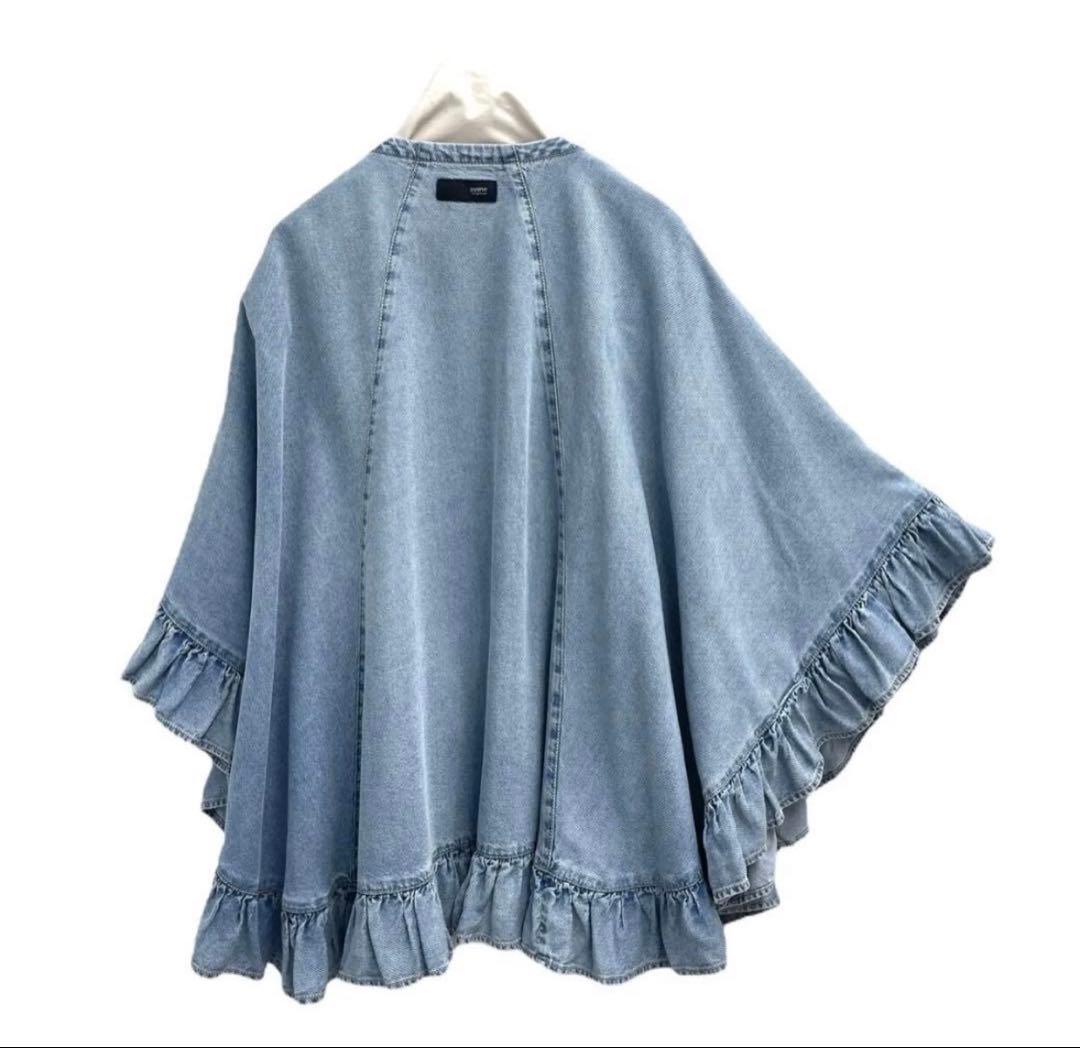 ayane テンセルデニムフリルポンチョ 825504