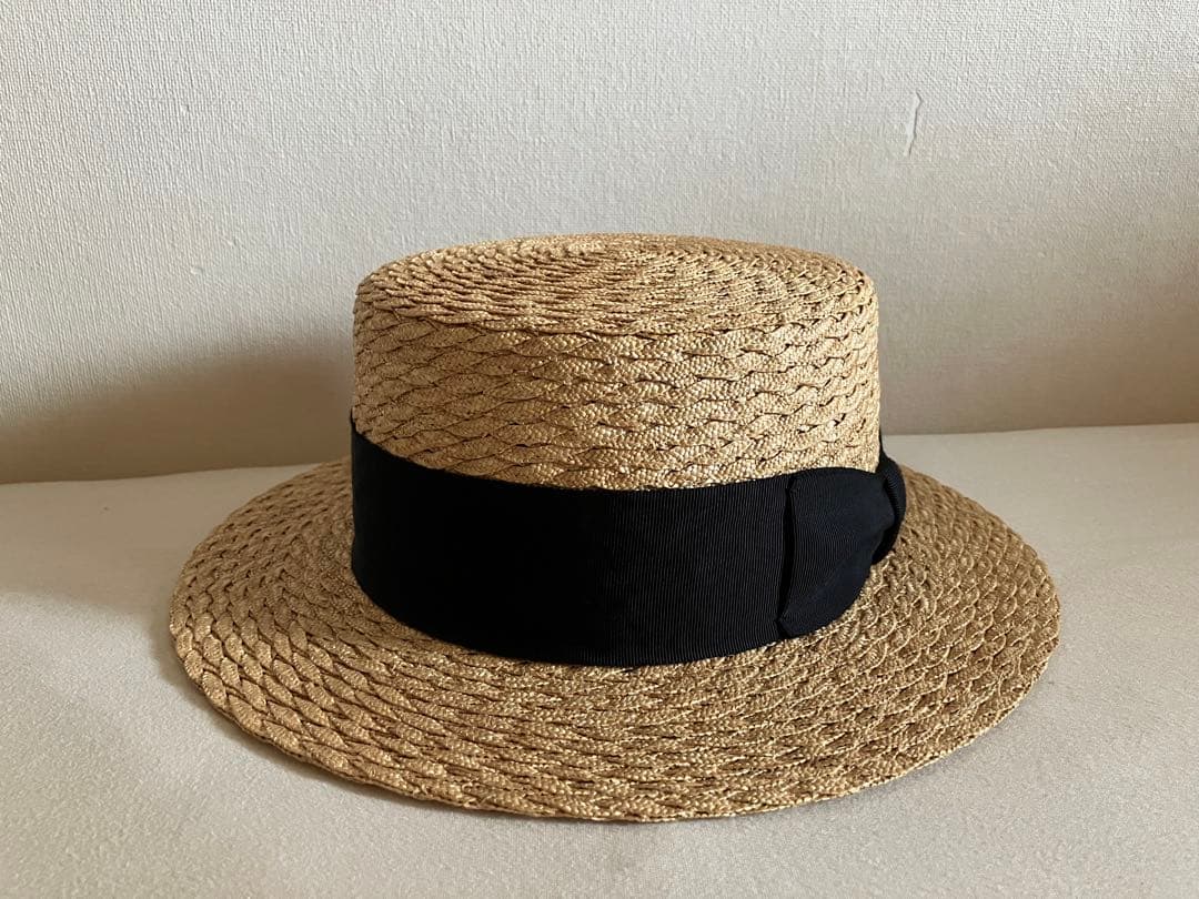 POANCA 移動帽子屋AURA 麦わら帽子　カンカン帽　黒リボン