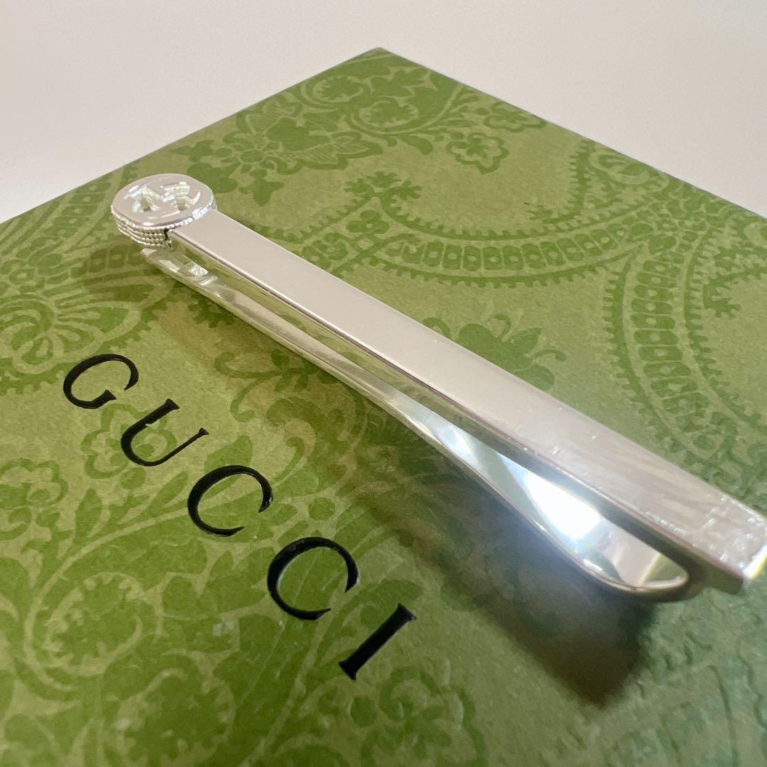 グッチ ネクタイピン シルバー インターロッキングG Ag925 GG ダブルG