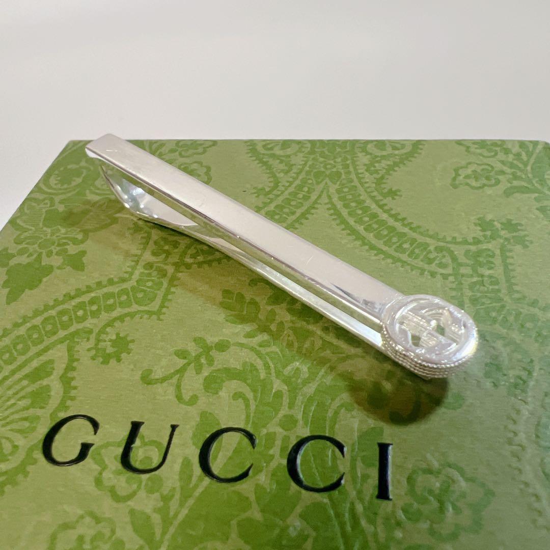 グッチ ネクタイピン シルバー インターロッキングG Ag925 GG ダブルG