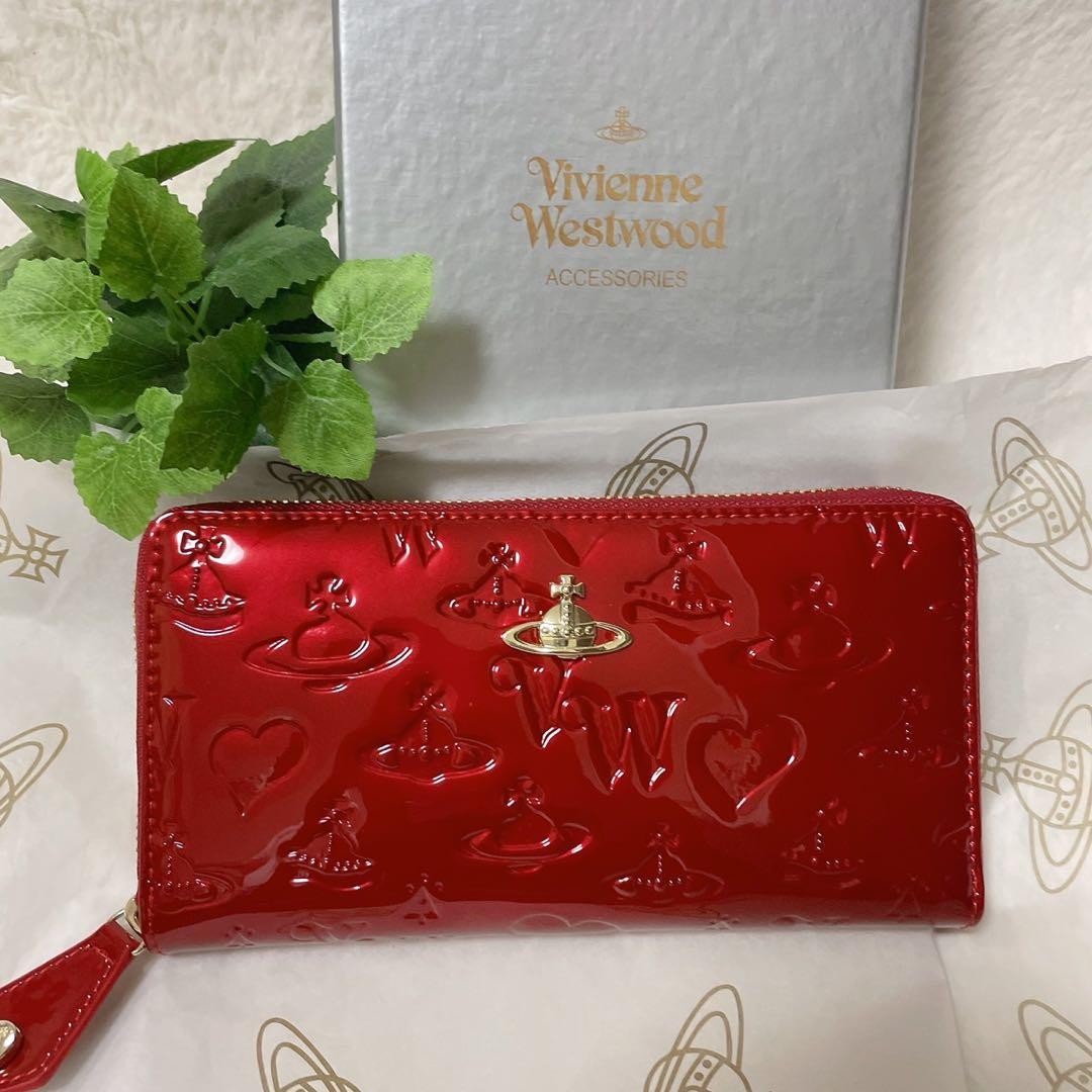 Vivienne Westwood エンボス長財布 レッド