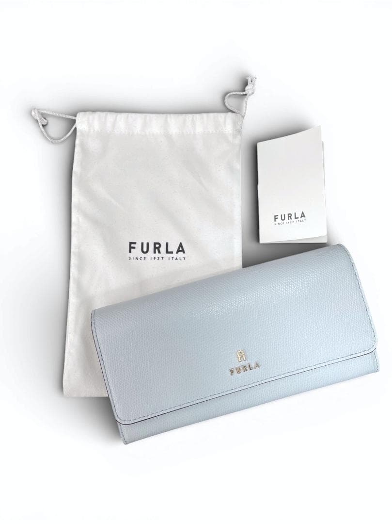 【新品・未使用】FURLA フルラ 長財布 レザー 水色 ブルーグレー 正規品