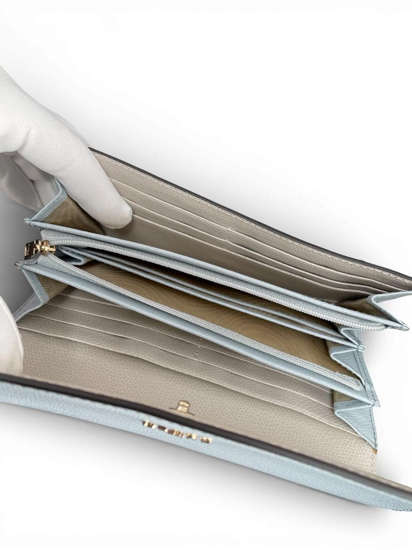 【新品・未使用】FURLA フルラ 長財布 レザー 水色 ブルーグレー 正規品