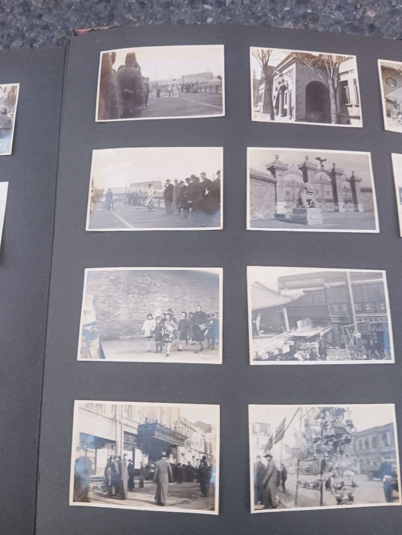 満州の古い写真　６７枚　貼り付け　アルバム　　風景　人物　建築　風俗　戦前