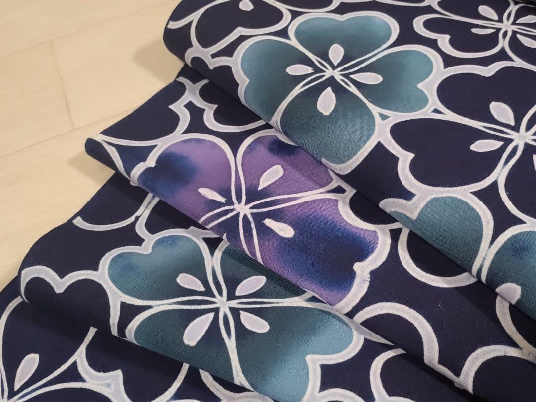 saki★247R三勝染浴衣浴衣反物注染夏祭りクローバー長さ13m40cm