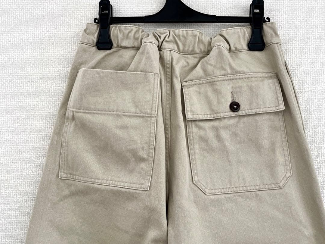 現行品2025MHLコットンパンツ ライトベージュ 1 マーガレットハウエル