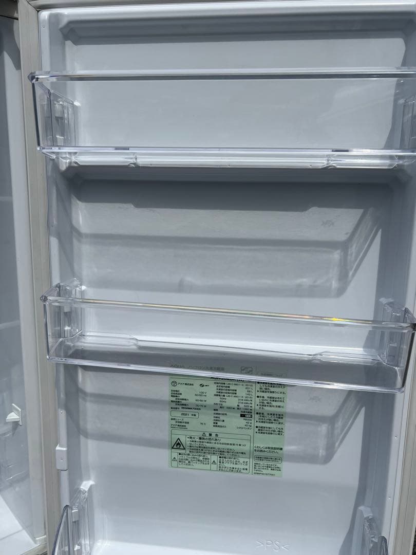 【高年式】 2021年式 201L AQUA 冷蔵庫 AQR-20MBK