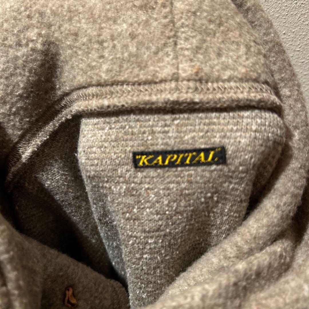 KAPITAL キャピタル サイズ1 綿×ポリ×アクリル混ボア調起毛パーカー
